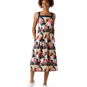 Smartwool Merino Sport Midi Dress Sunset coral palm print pockets